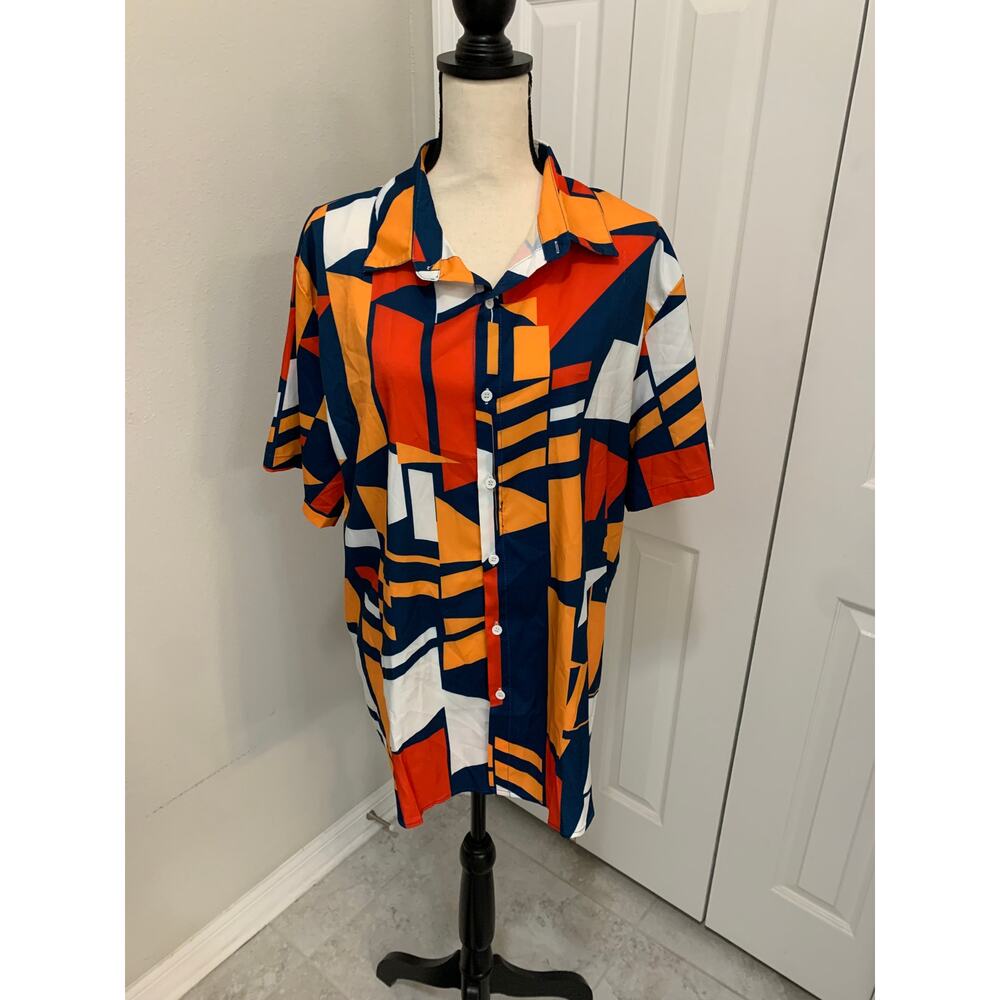ChArmkpR abstract multi-color short sleeve shirt - XL